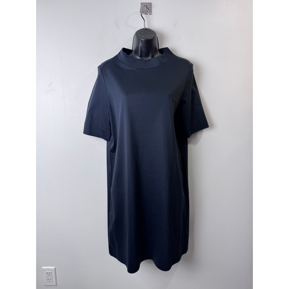 NWT COS Women Black Short Sleeve Mock Neck T-Shirt Dress Small
